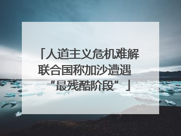 人道主义危机难解 联合国称加沙遭遇“最残酷阶段”