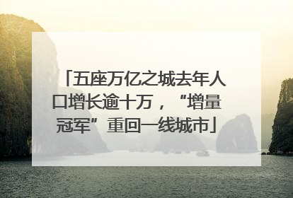 五座万亿之城去年人口增长逾十万，“增量冠军”重回一线城市