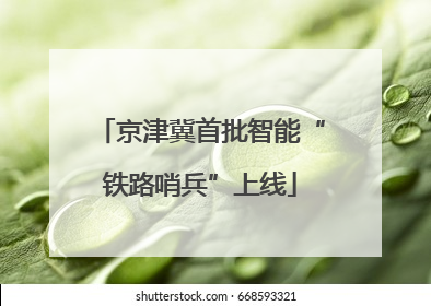 京津冀首批智能“铁路哨兵”上线