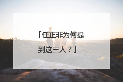 任正非为何提到这三人？