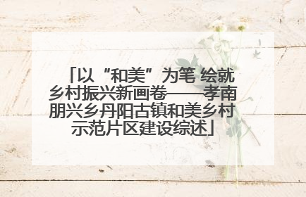 以“和美”为笔 绘就乡村振兴新画卷——孝南朋兴乡丹阳古镇和美乡村示范片区建设综述