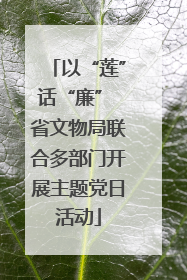 以“莲”话“廉” 省文物局联合多部门开展主题党日活动