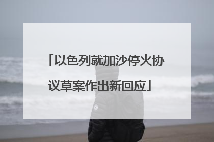 以色列就加沙停火协议草案作出新回应