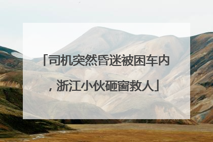 司机突然昏迷被困车内，浙江小伙砸窗救人