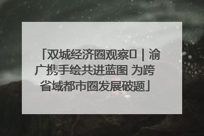 双城经济圈观察㊺｜渝广携手绘共进蓝图 为跨省域都市圈发展破题