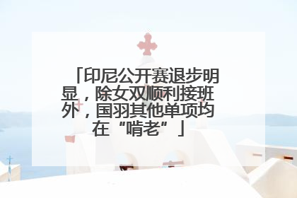 印尼公开赛退步明显，除女双顺利接班外，国羽其他单项均在“啃老”