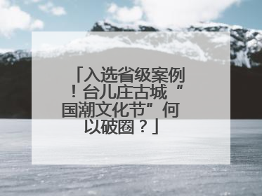 入选省级案例！台儿庄古城“国潮文化节”何以破圈？