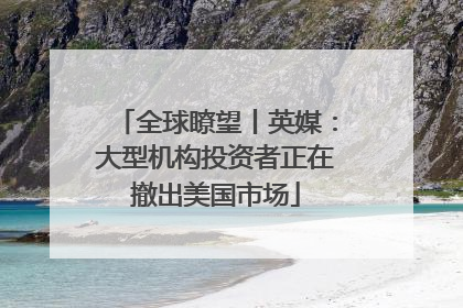全球瞭望丨英媒：大型机构投资者正在撤出美国市场