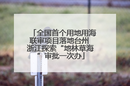 全国首个用地用海联审项目落地台州 浙江探索“地林草海”审批一次办