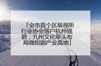 全市首个区级视听行业协会落户杭州钱塘，九州文化牵头布局微短剧产业高地