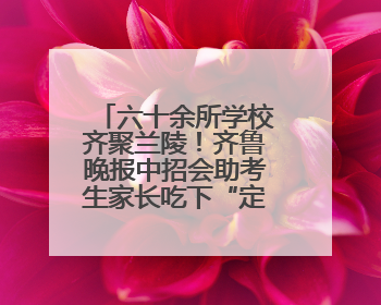 六十余所学校齐聚兰陵！齐鲁晚报中招会助考生家长吃下“定心丸”