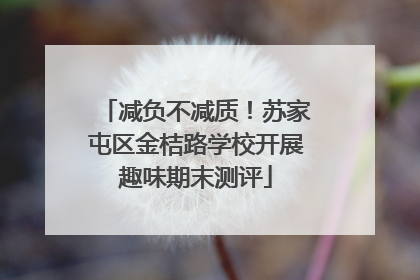 减负不减质！苏家屯区金桔路学校开展趣味期末测评