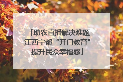 助农直播解决难题 江西宁都“开门教育”提升民众幸福感