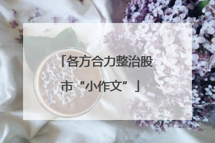 各方合力整治股市“小作文”