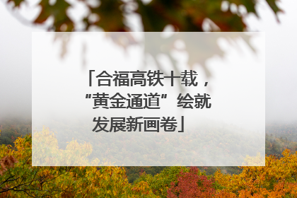 合福高铁十载，“黄金通道”绘就发展新画卷