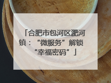合肥市包河区淝河镇：“微服务”解锁“幸福密码”