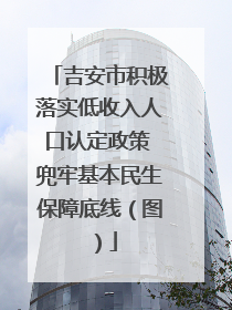 吉安市积极落实低收入人口认定政策 兜牢基本民生保障底线（图）