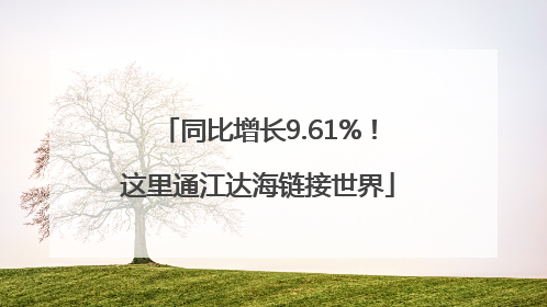同比增长9.61%！这里通江达海链接世界