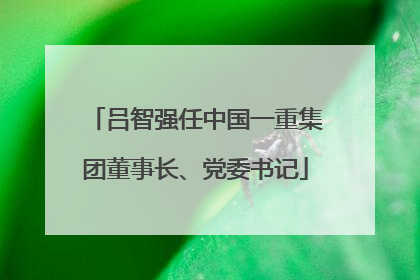 吕智强任中国一重集团董事长、党委书记