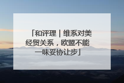 和评理｜维系对美经贸关系，欧盟不能一味妥协让步