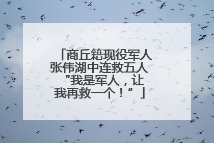 商丘籍现役军人张伟湖中连救五人 “我是军人，让我再救一个！”