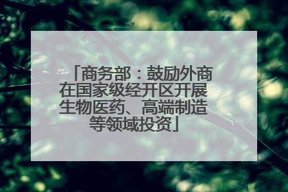 商务部：鼓励外商在国家级经开区开展生物医药、高端制造等领域投资