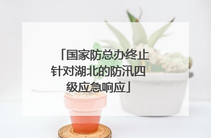 国家防总办终止针对湖北的防汛四级应急响应