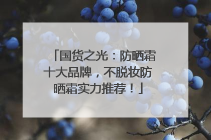 国货之光：防晒霜十大品牌，不脱妆防晒霜实力推荐！