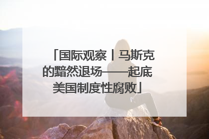 国际观察丨马斯克的黯然退场——起底美国制度性腐败