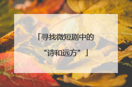 寻找微短剧中的“诗和远方”