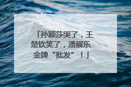 孙颖莎哭了，王楚钦笑了，潘展乐金牌“批发”！