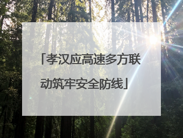 孝汉应高速多方联动筑牢安全防线