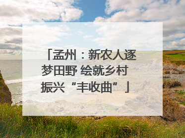 孟州：新农人逐梦田野 绘就乡村振兴“丰收曲”