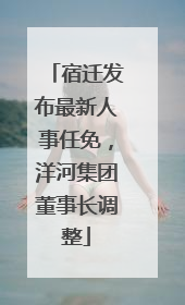 宿迁发布最新人事任免，洋河集团董事长调整