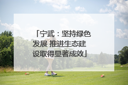 宁武：坚持绿色发展 推进生态建设取得显著成效