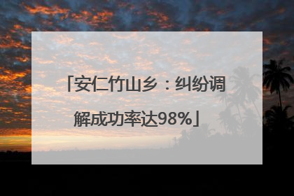 安仁竹山乡：纠纷调解成功率达98%