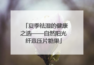 夏季祛湿的健康之选——自然阳光纤薏压片糖果