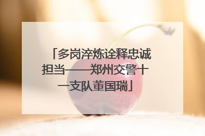 多岗淬炼诠释忠诚担当——郑州交警十一支队董国瑞