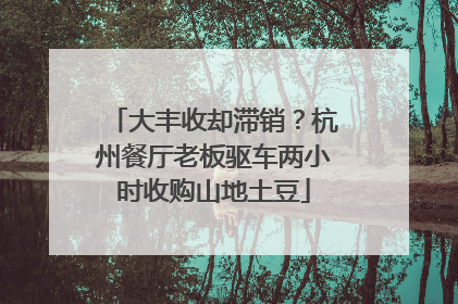 大丰收却滞销？杭州餐厅老板驱车两小时收购山地土豆