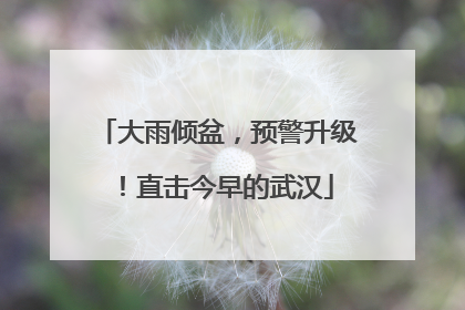 大雨倾盆，预警升级！直击今早的武汉