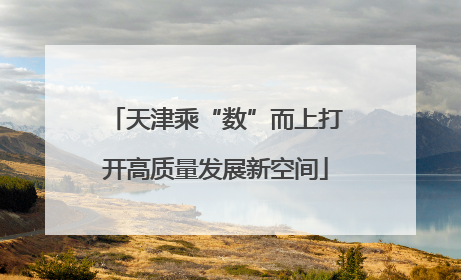 天津乘“数”而上打开高质量发展新空间