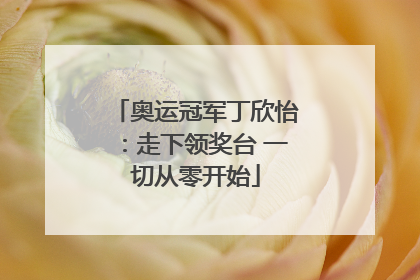 奥运冠军丁欣怡：走下领奖台 一切从零开始