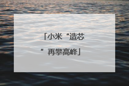 小米“造芯”再攀高峰