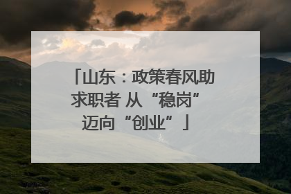 山东：政策春风助求职者 从“稳岗”迈向“创业”