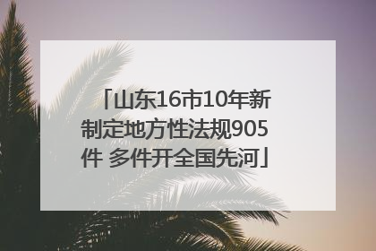 山东16市10年新制定地方性法规905件 多件开全国先河