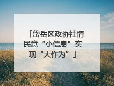 岱岳区政协社情民意“小信息”实现“大作为”