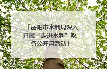 岳阳市水利局深入开展“走进水利”政务公开月活动
