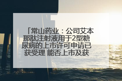 常山药业：公司艾本那肽注射液用于2型糖尿病的上市许可申请已获受理 能否上市及获批时间存在不确定性