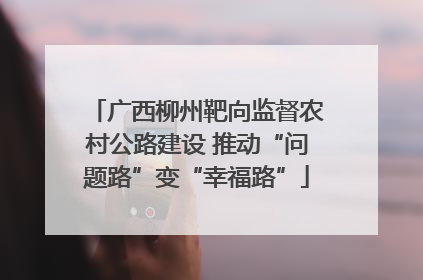 广西柳州靶向监督农村公路建设 推动“问题路”变“幸福路”