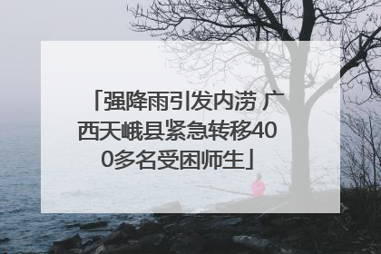 强降雨引发内涝 广西天峨县紧急转移400多名受困师生